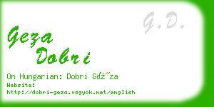 geza dobri business card